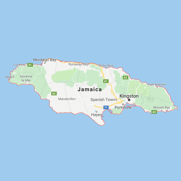 map of Jamaica